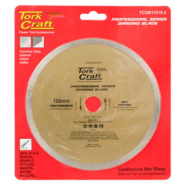 Tork Craft - Diamond Blade 180mm x 22.23 Continues Rim