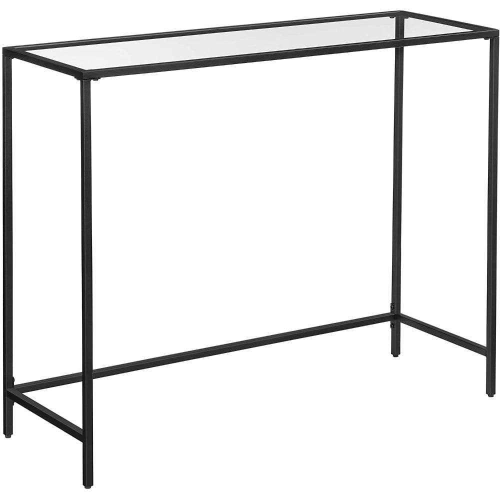 Bragg Giza Entryway Glass Console Table, Black