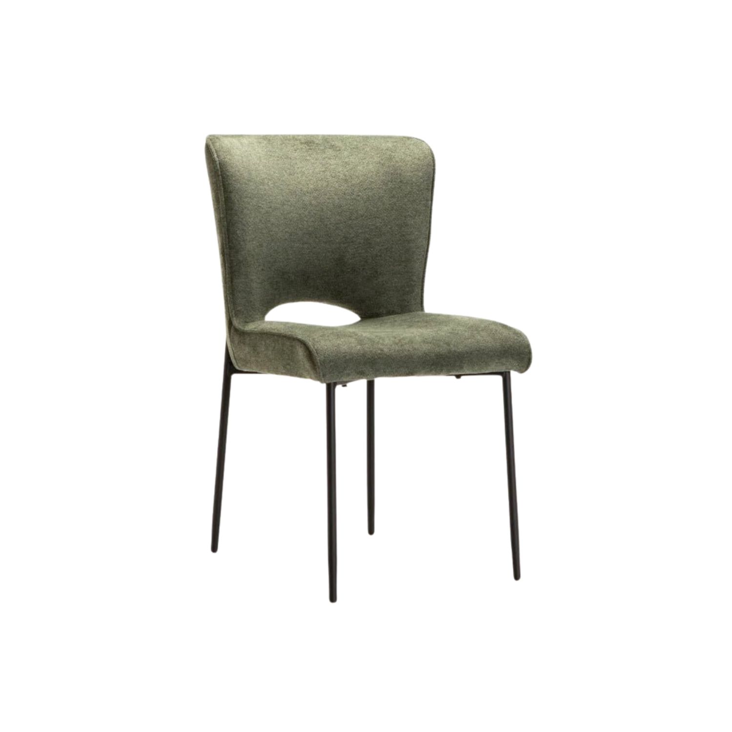 Textured Fabric Dining Chair - Green