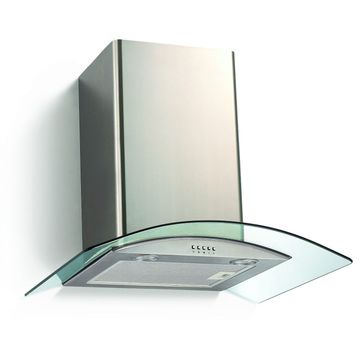 Falco 60Cm Curved Glass S/Steel Chimney Extractor FAL-60-38SG
