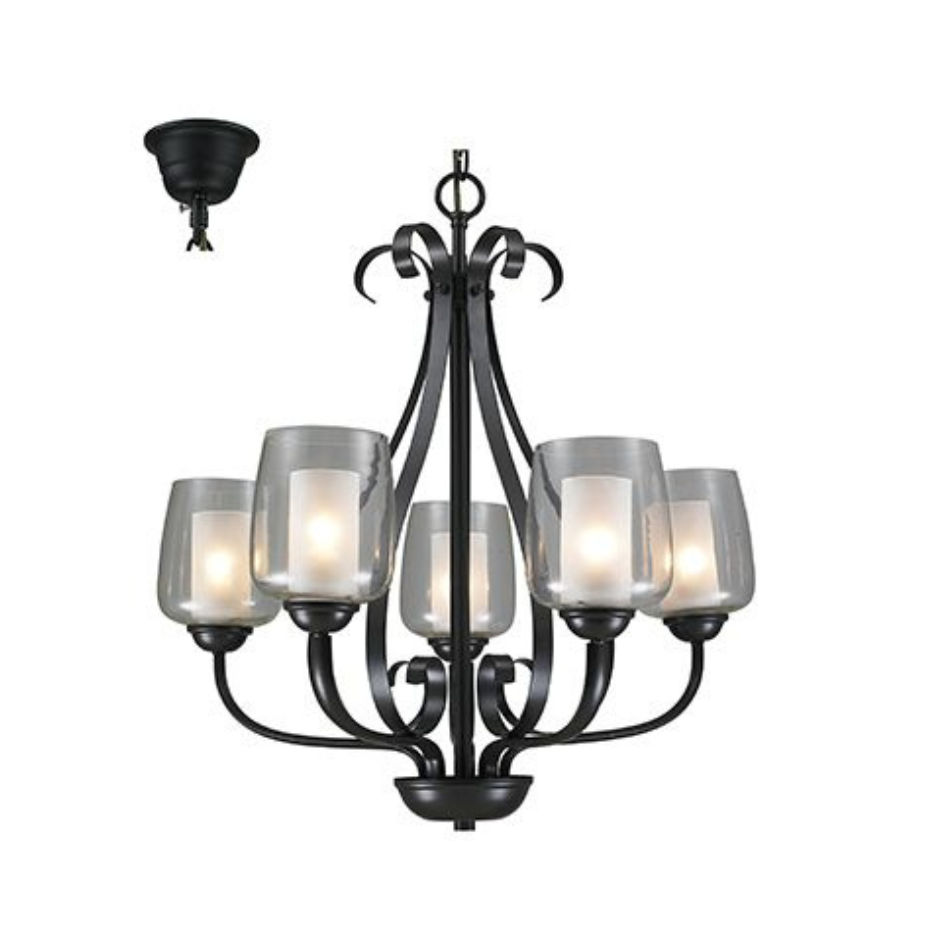 Chandelier Black E27 5x40w