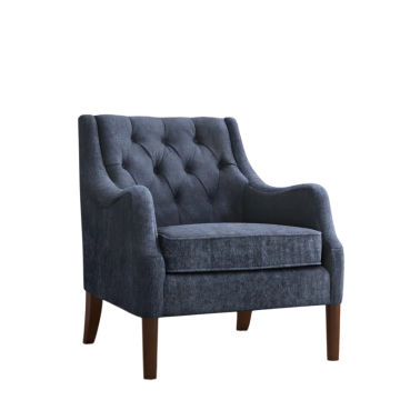 Anatonia Wide Tufted Wingback Chair - Navy