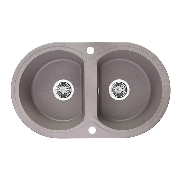 Laveo Dafne Granite Sink 2 Bowl - Grey
