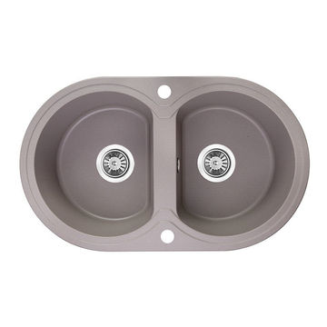 Laveo Dafne Granite Sink 2 Bowl - Grey