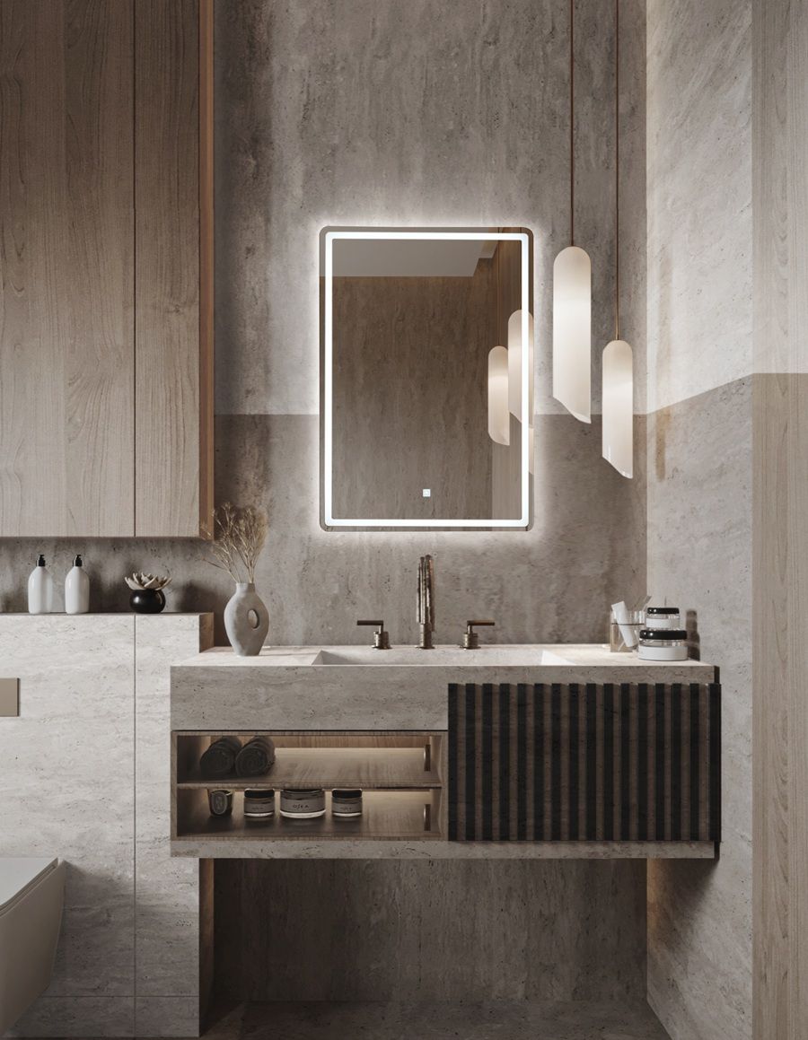 Paramount Mirrors & Prints - Rectangle Frameless LED Mirror 700x500