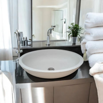Angel's Rock Pool Ivory Bespoke Bathroom Basin/Sink 54.5x40x16.5cm