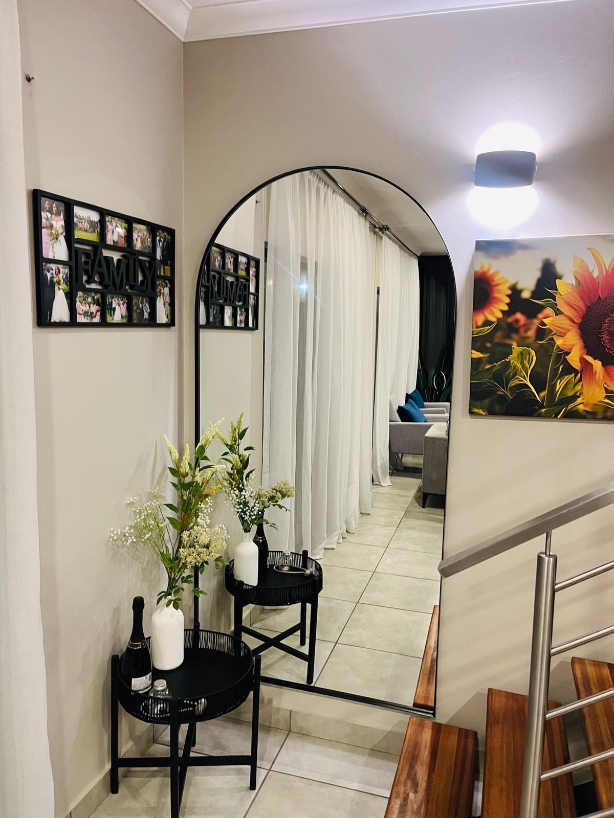 Atch Shape Mirror 2mx1m black - Steel Frame