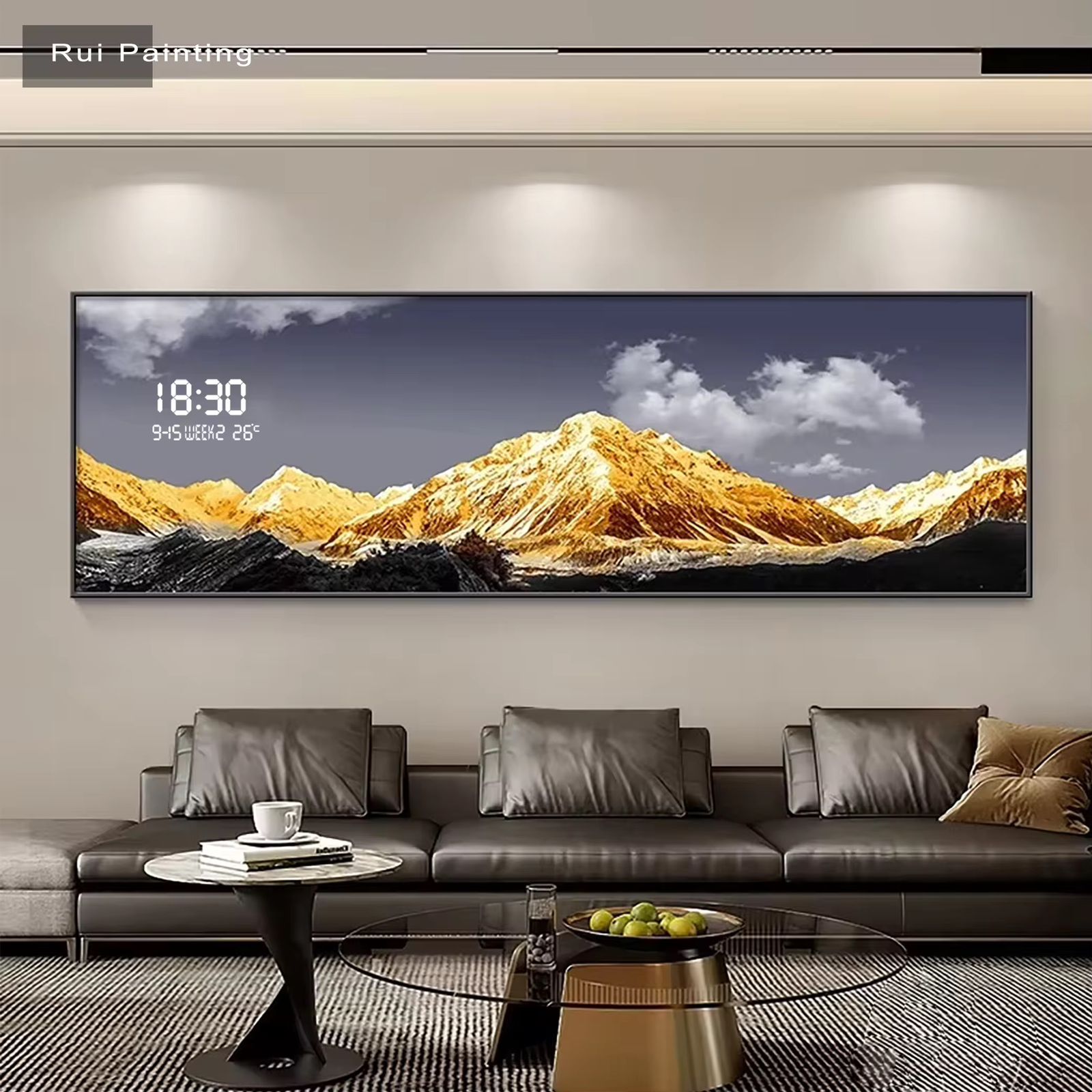 Frameless LED Mirror with Built-In Time & Temp Display