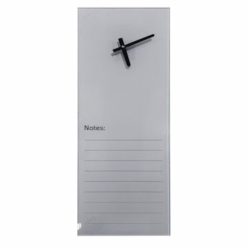 Glass Clock With Notes (200 x 580mm - Grey)