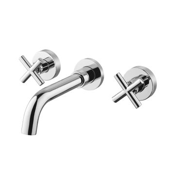 Trendy Taps Premium Quality Chrome Wall Mounted Dual Handle Mixer