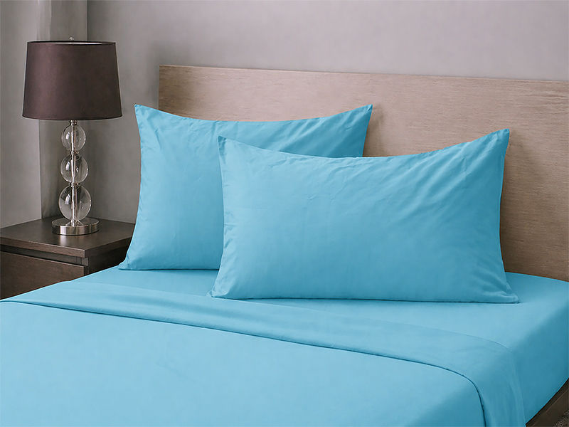 Everyday Collection Pillow Cover Set - 90GSM -Sky Blue - Euro Continental - (1set)