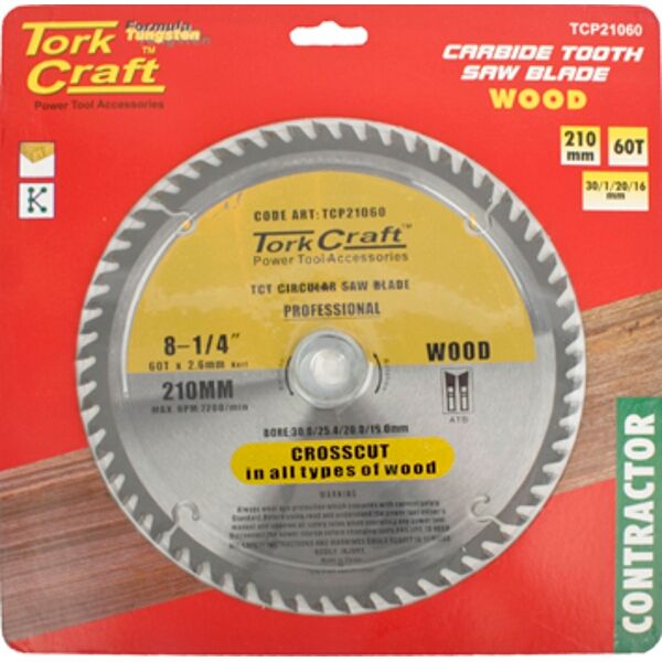 Blade Contractor 210 X 60T 30-1-20-16 Circular Saw Tct