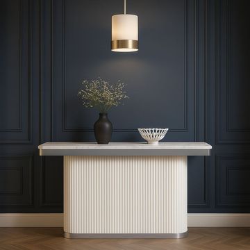IG Furn- Vittoria White & Silver Console