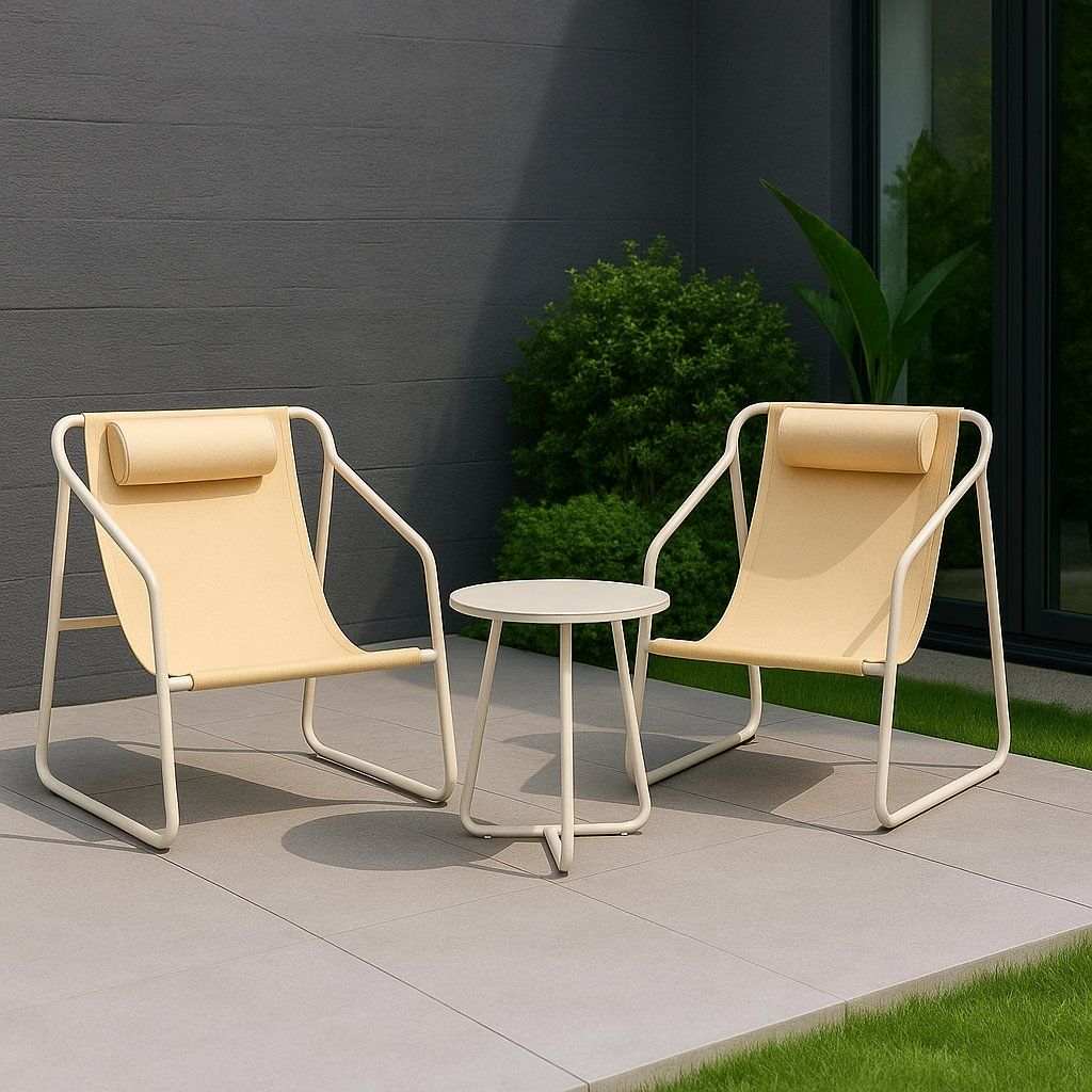 IG Furn - 3-Piece Outdoor Bistro Set – Modern Lounge Comfort for Two