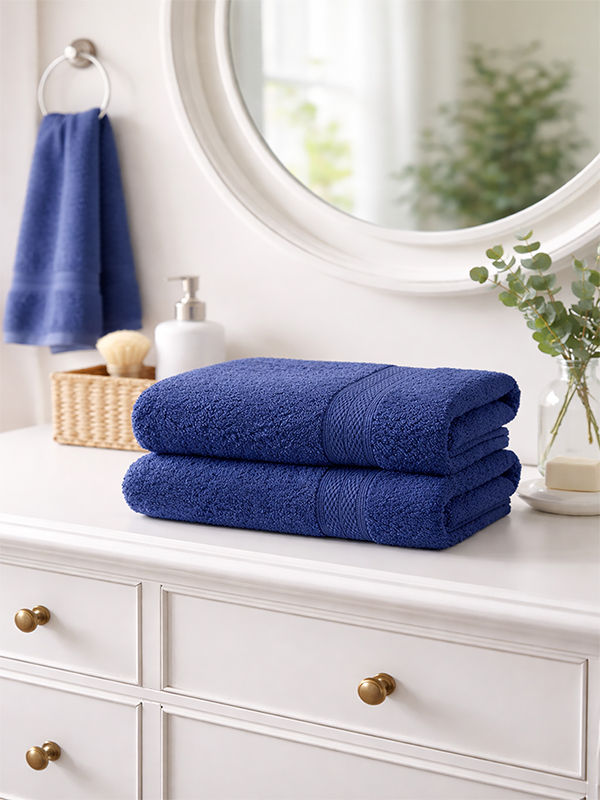Plush 450GSM 50x90cms Hand Towels - Estate Blue(2pc Pack)