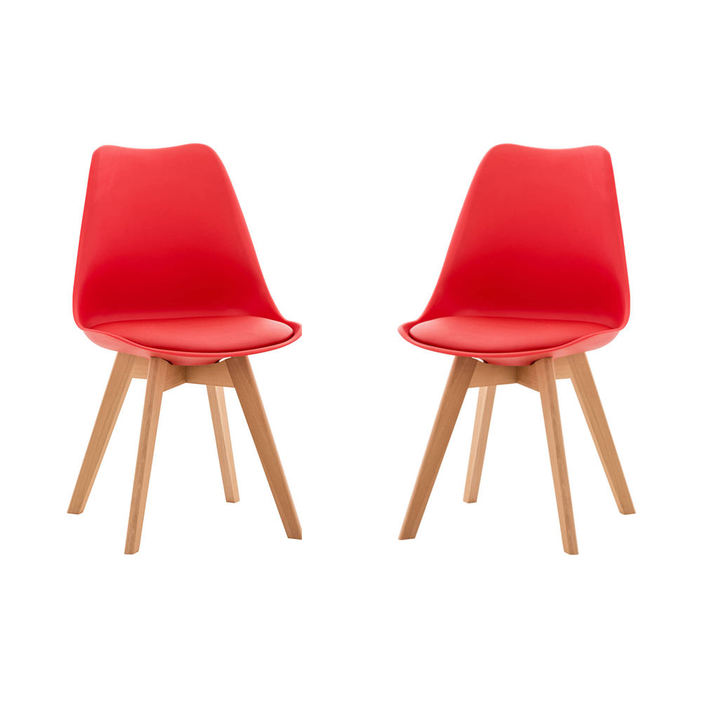 Tropique Dining Chair – Tropical Design and Sturdiness : Set of 2 Red