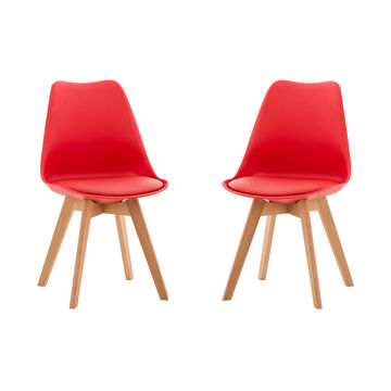 Tropique Dining Chair – Tropical Design and Sturdiness : Set of 2 Red