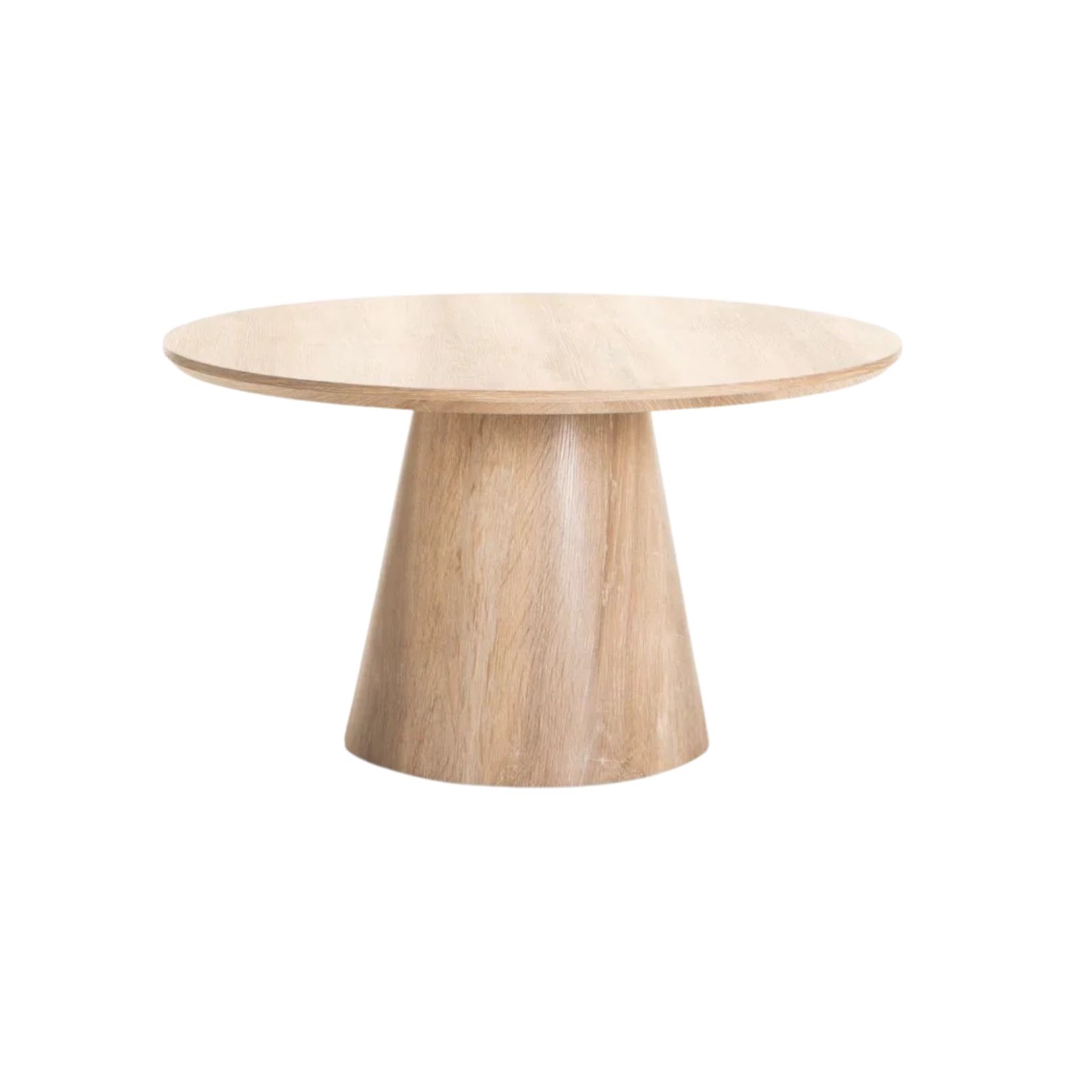 80cm Round Wooden Coffee Table - Oak
