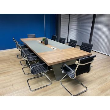 GOF Furniture - Rimmisk Boardroom Table with 10 Roomly Office Chairs