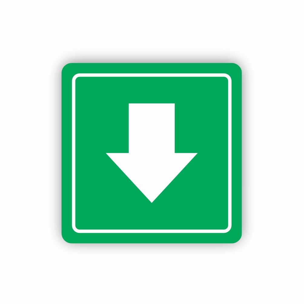 Green Arrow Symbolic Sign - Printed on White ACP (150 x 150mm)