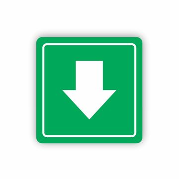 Green Arrow Symbolic Sign - Printed on White ACP (150 x 150mm)