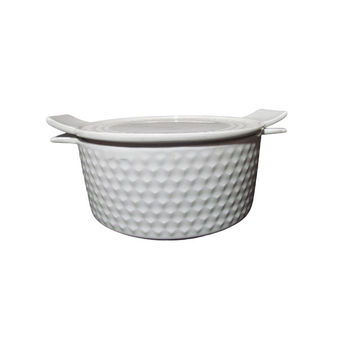 Casserole 22x18.5x9cm Porcelain White Dots Zlf-S009 - Kitchen Essentials