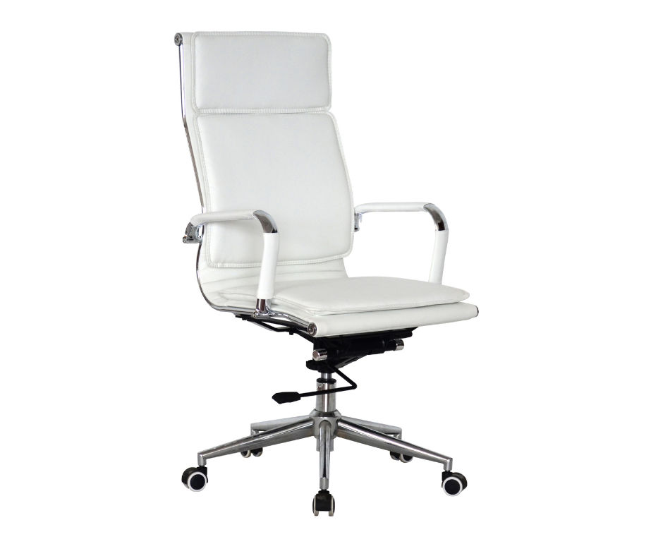TOCC Square Pad High Back Office Chair-White