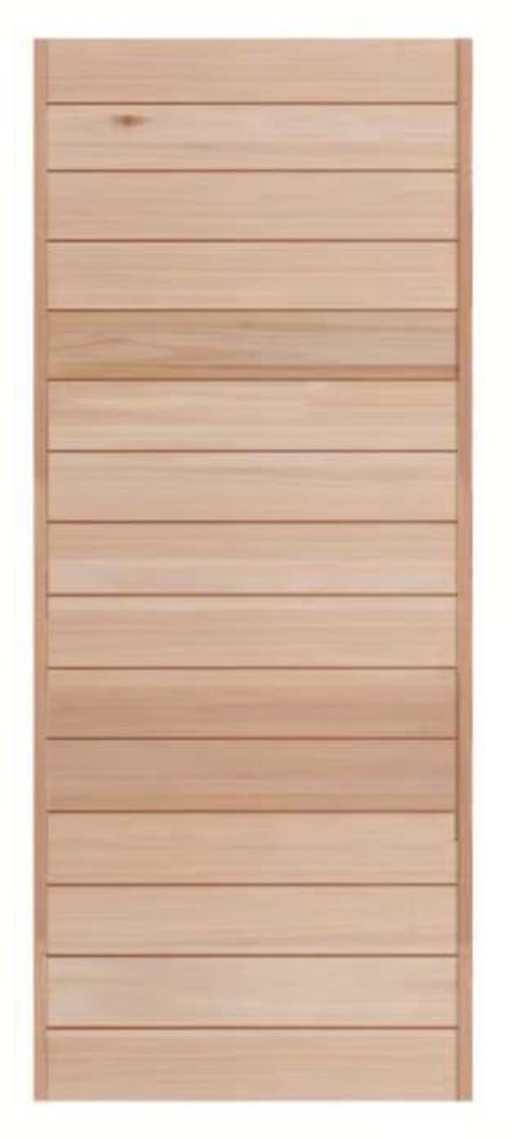 Semi Exterior Wooden Horizontal Slatted Timber Door