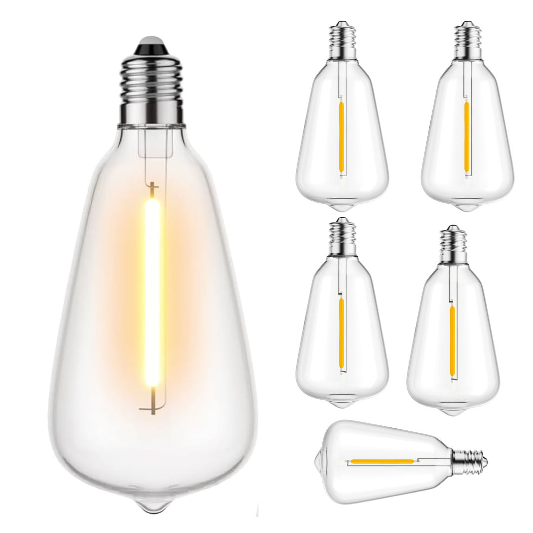 Stellar Lighting Vintage Light Replacement Bulbs ST38 LED E12 0.8W 6 Pack