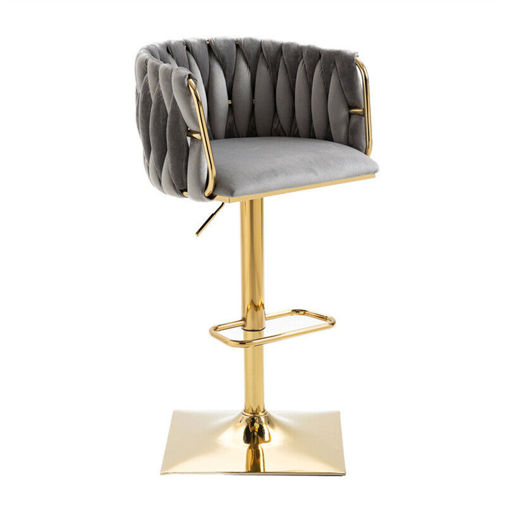 Velvet Swivel Bar Stool Green