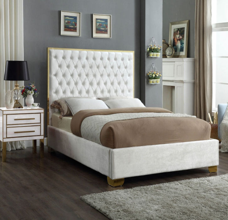 Lucasta Sleigh Bed Double -Off White