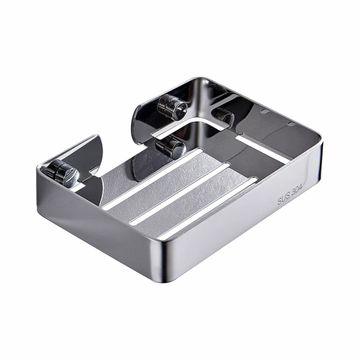Stainless Steel  Square Shape Soap Basket-Chrome