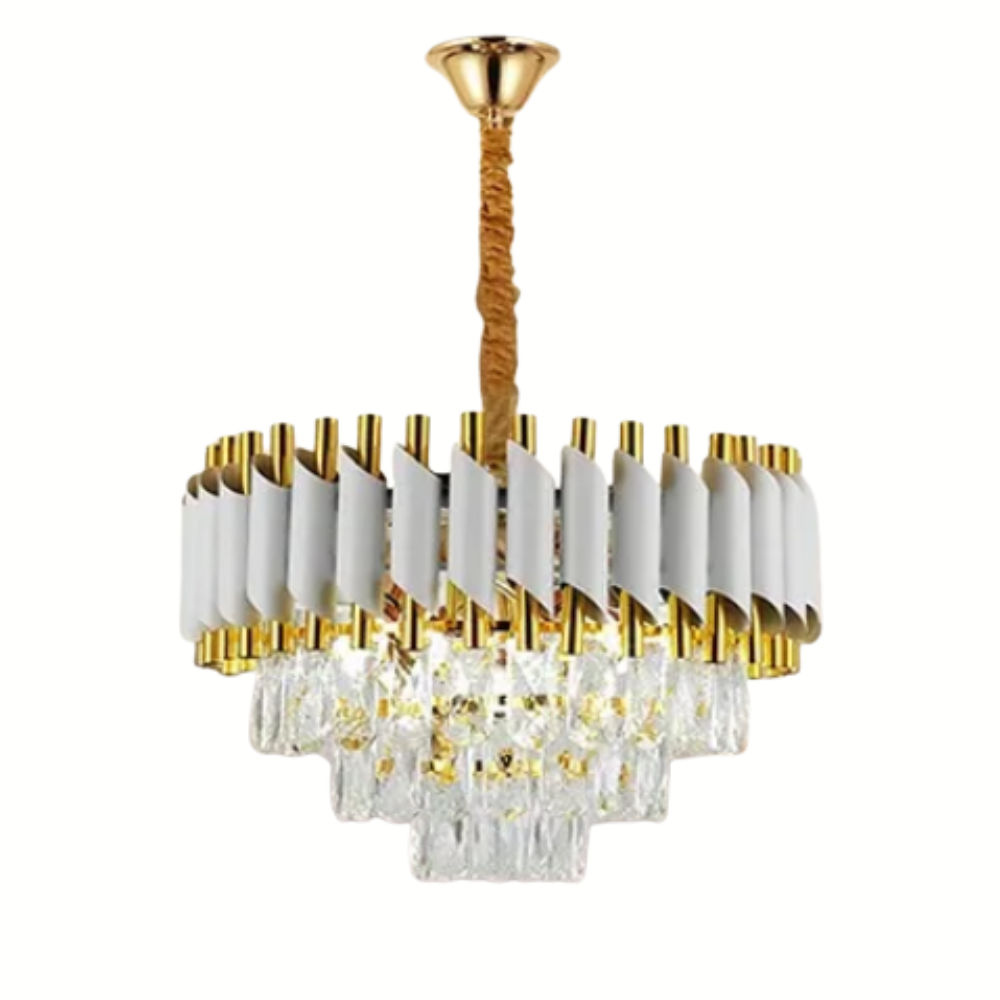 Luxury Crystal Chandelier - White & Gold