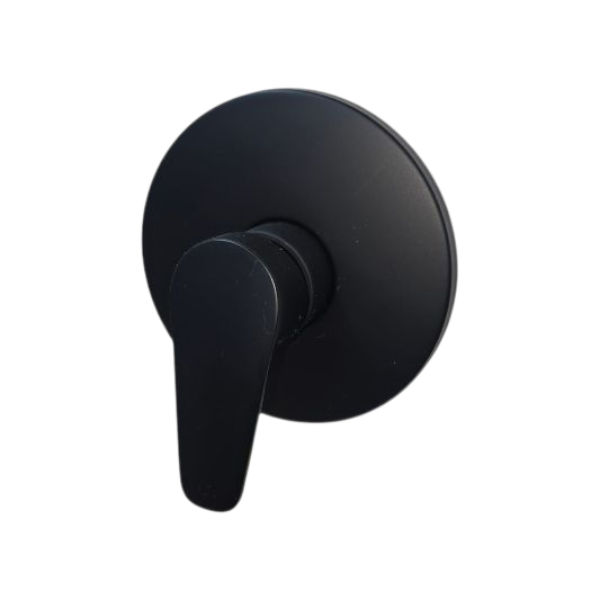 Matte Black Finish Elegant Single Handle Shower Mixer - 1/2'' - ROUND