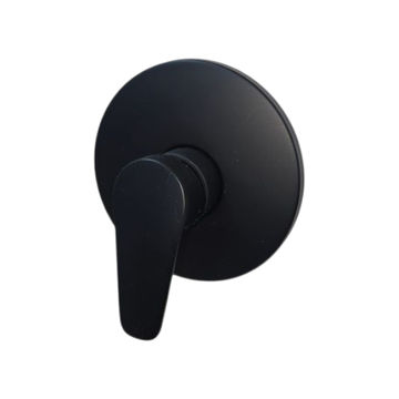 Matte Black Finish Elegant Single Handle Shower Mixer - 1/2'' - ROUND