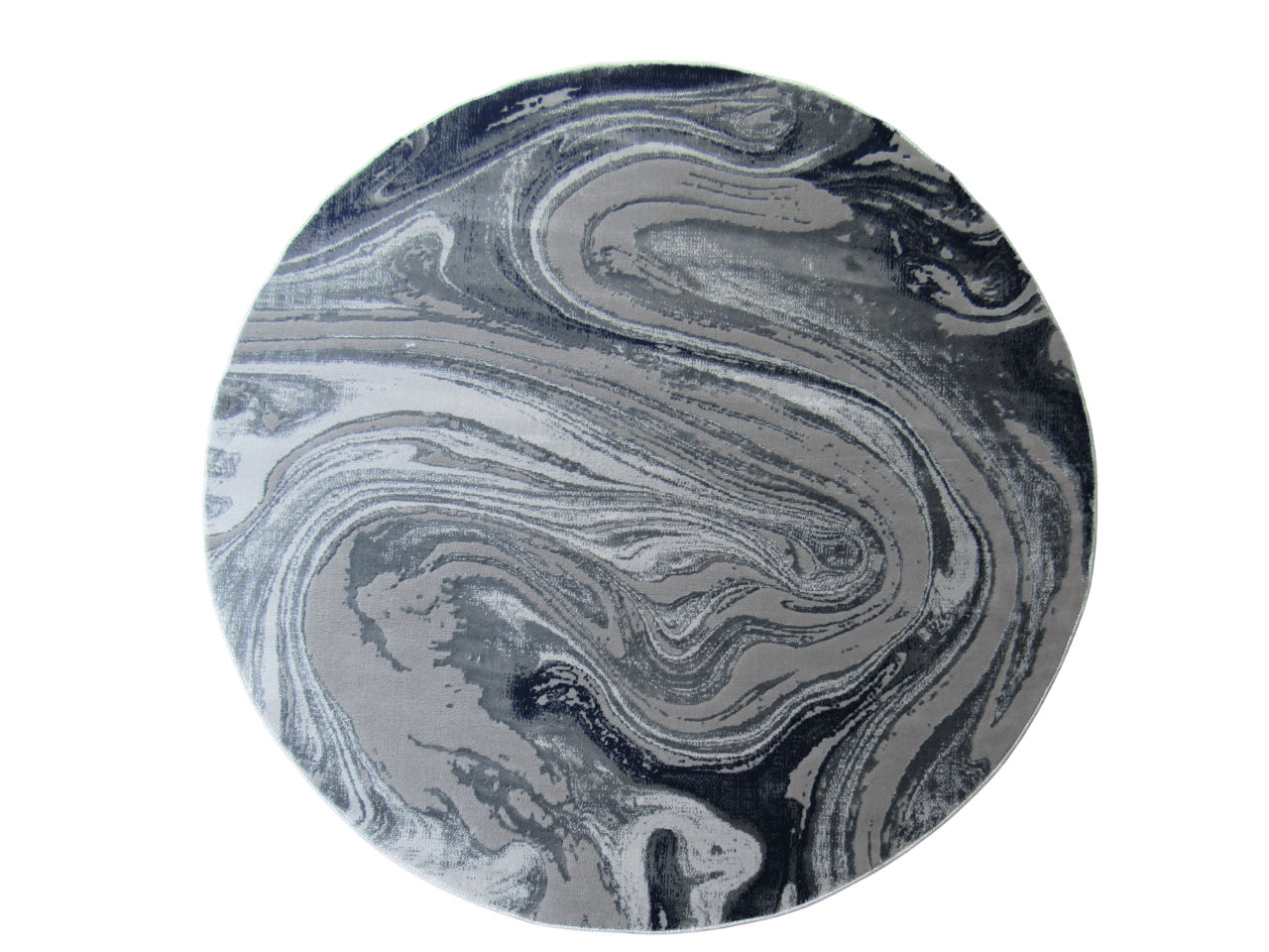 BK Carpets & Rugs – Modern Galaxy Round Rug – Dark Grey & Dark Blue - 2m x 2m