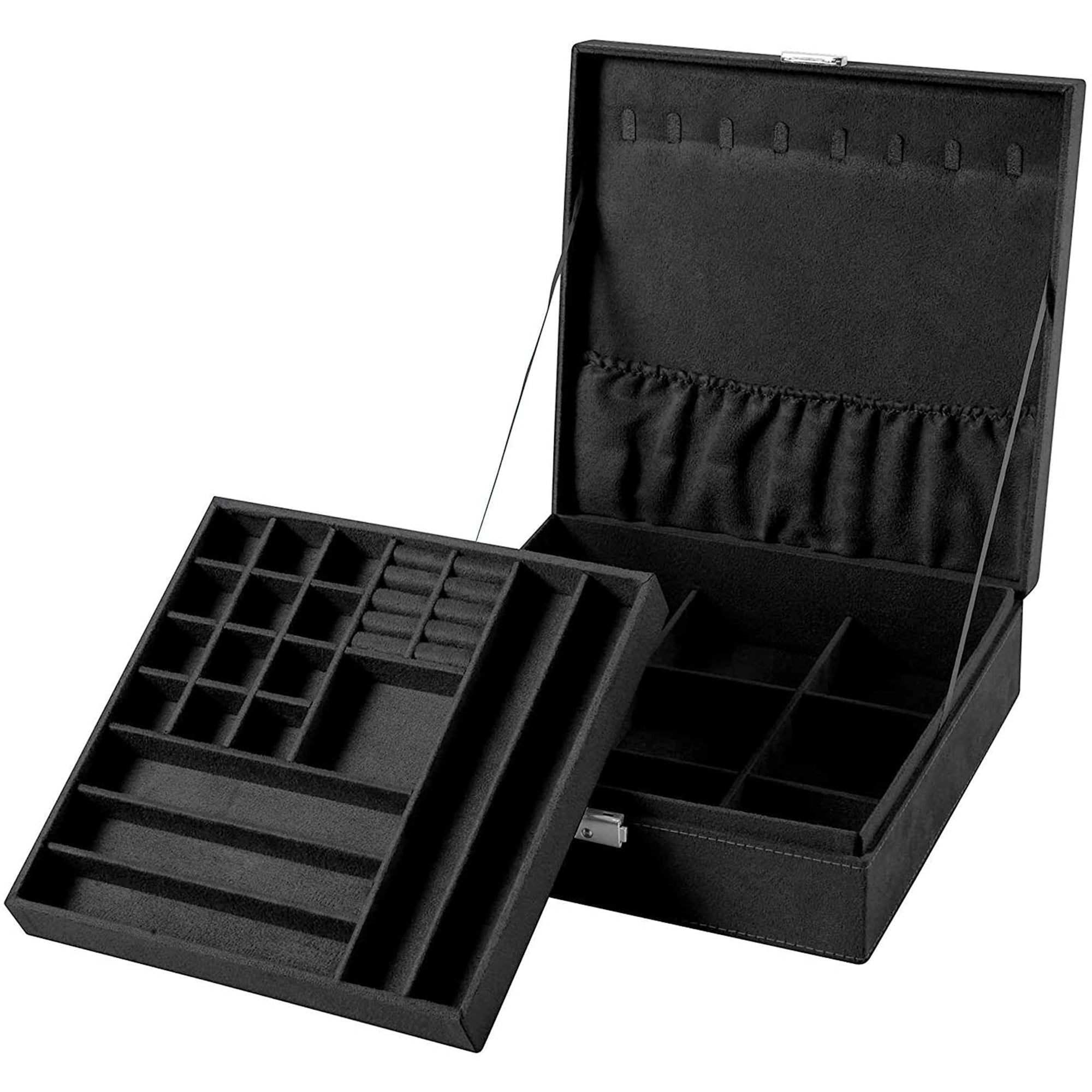 2 Tier Jewelry Organizer Box-Black