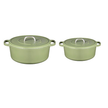 Matt Green Cast Iron Casserole 24cm , 28cm