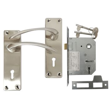 Emerald Satin Handle & 2 Lever SABS Lockset