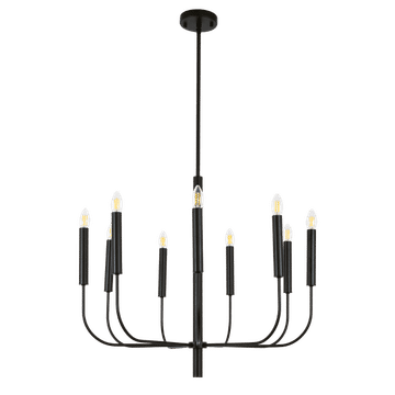 Zebbies Lighting Harlow 9 Light Black Chandelier