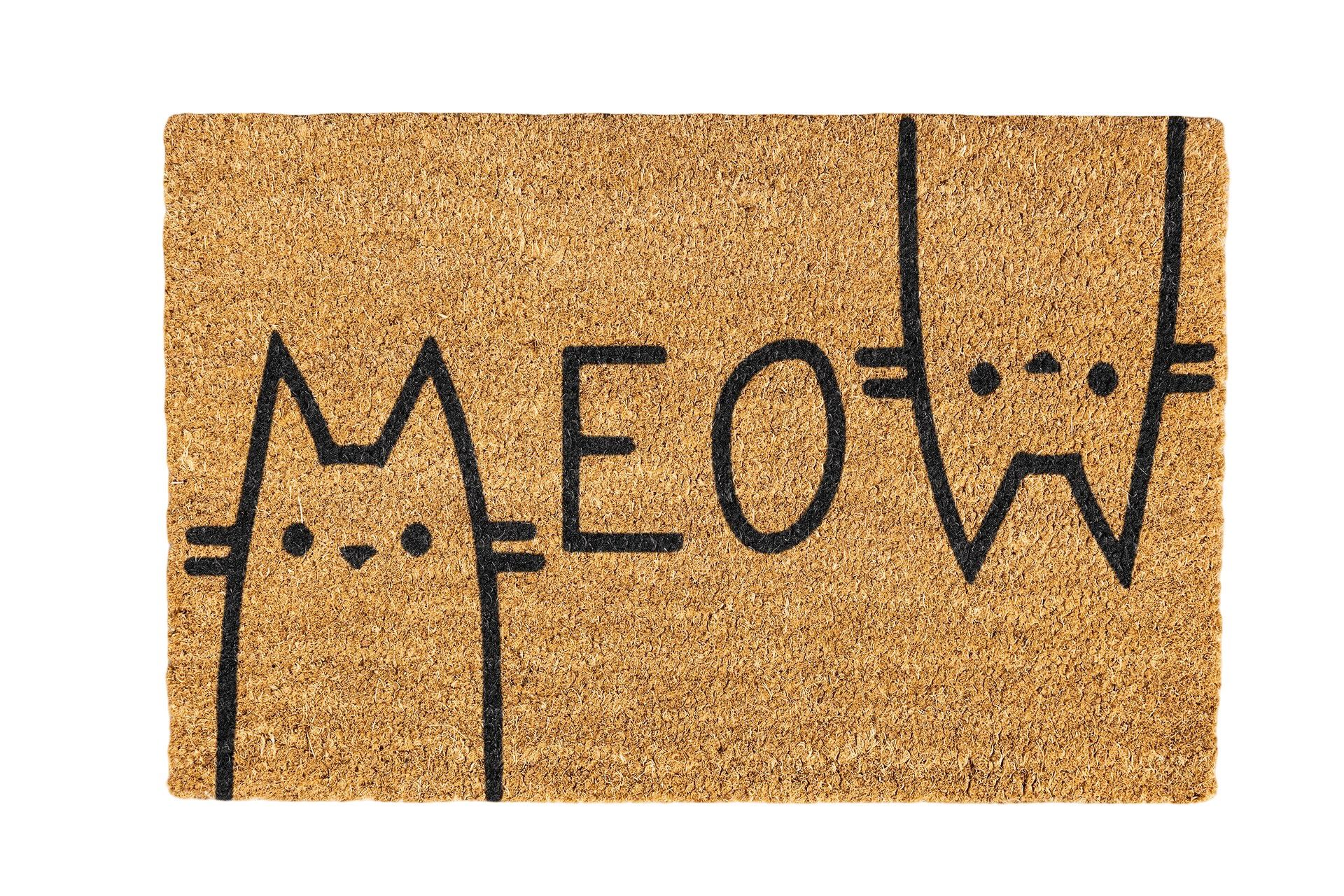 Meow Coir Doormat Design 700 x 400mm