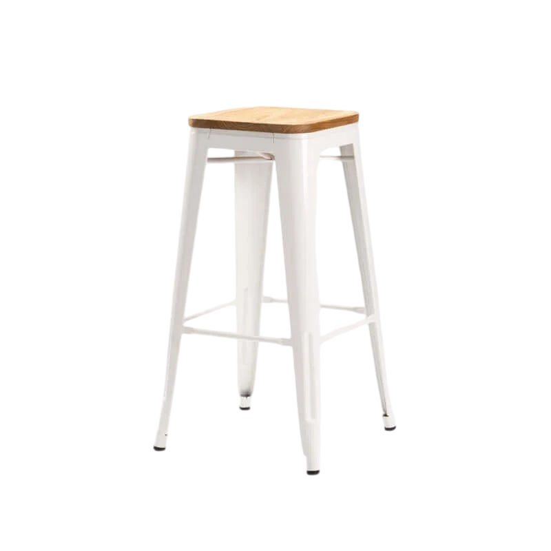 Vividitto - Wageng Barstool With Wood  - White