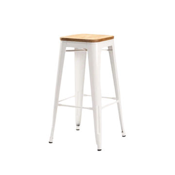 Vividitto - Wageng Barstool With Wood  - White