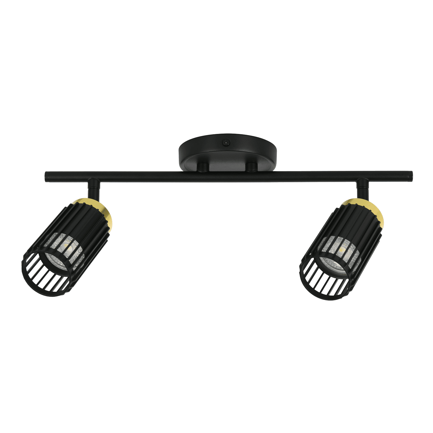 Zebbies Lighting Haven 2 Light Black and Champagne Gold Spot Light
