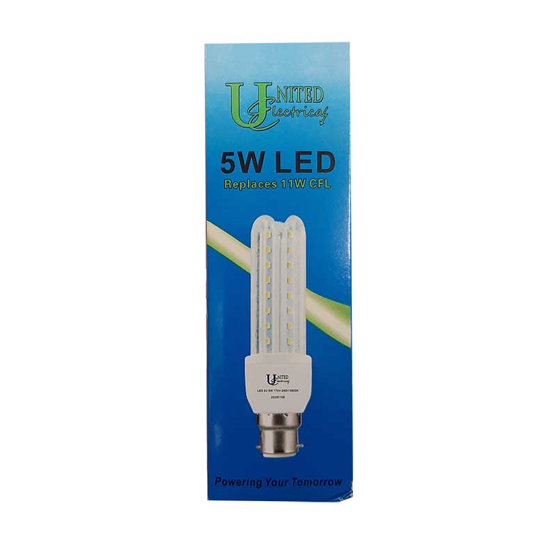 UNITED ELECTRICAL 5 Watt B22 3U LED Bulb Cool White