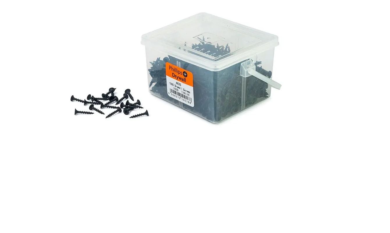 Drywall Screws, Phillips, 3.5mm x 25mm, 1000 Pieces BY WOODLY