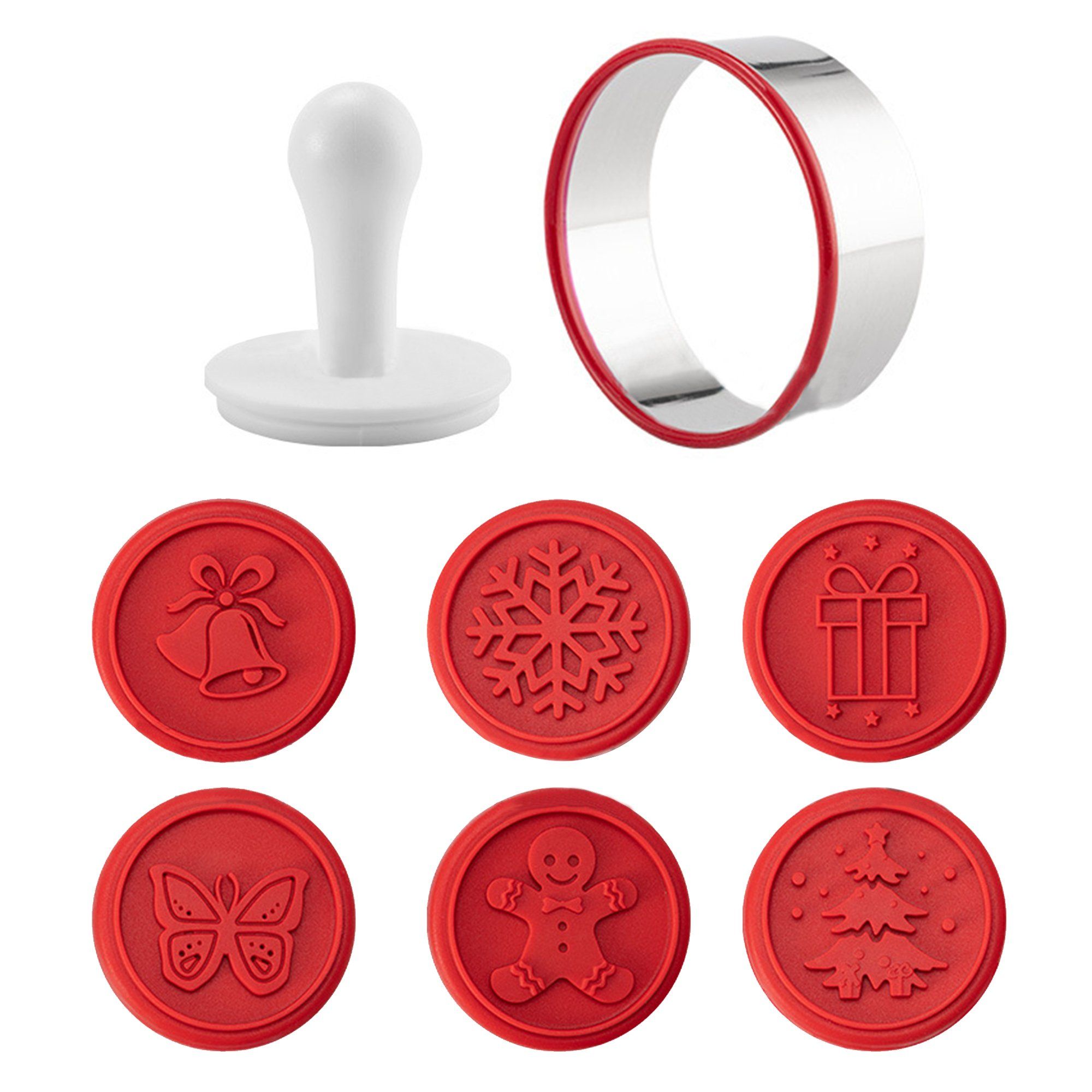 Christmas Theme Silicon Cookie Stamps 6Pcs Set