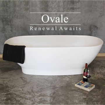 Ovale ThruColour Arctic (Matt) White Freestanding Bath + Basin Combo