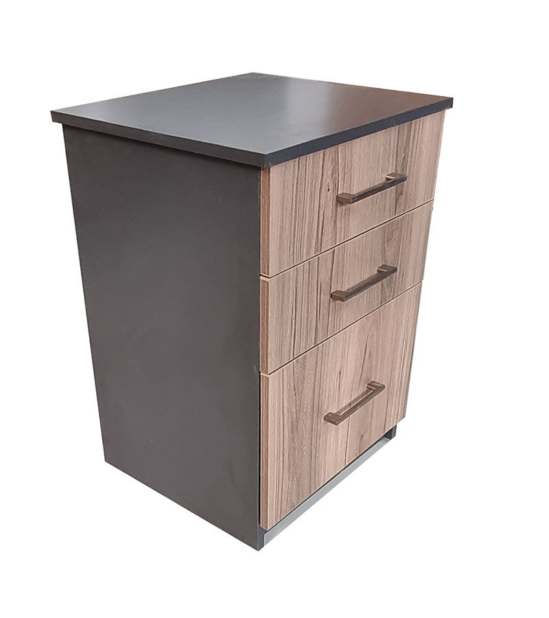 Cambridge 3 Drawer Pedestal - Storm Grey & Sahara