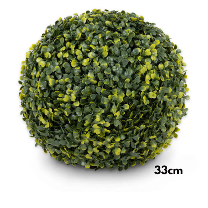 The Green Wall Co. - Artificial Foliage UV Protected - Topiary Ball Duo Buxus - 33cm
